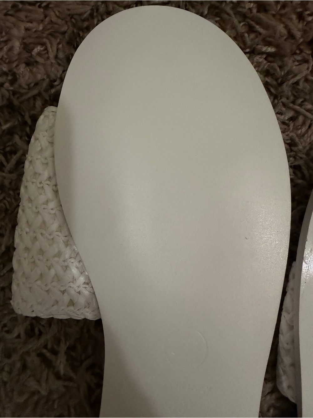 CHANEL White Crystal CC Logo Woven Slide Mules - Picture 5 of 5